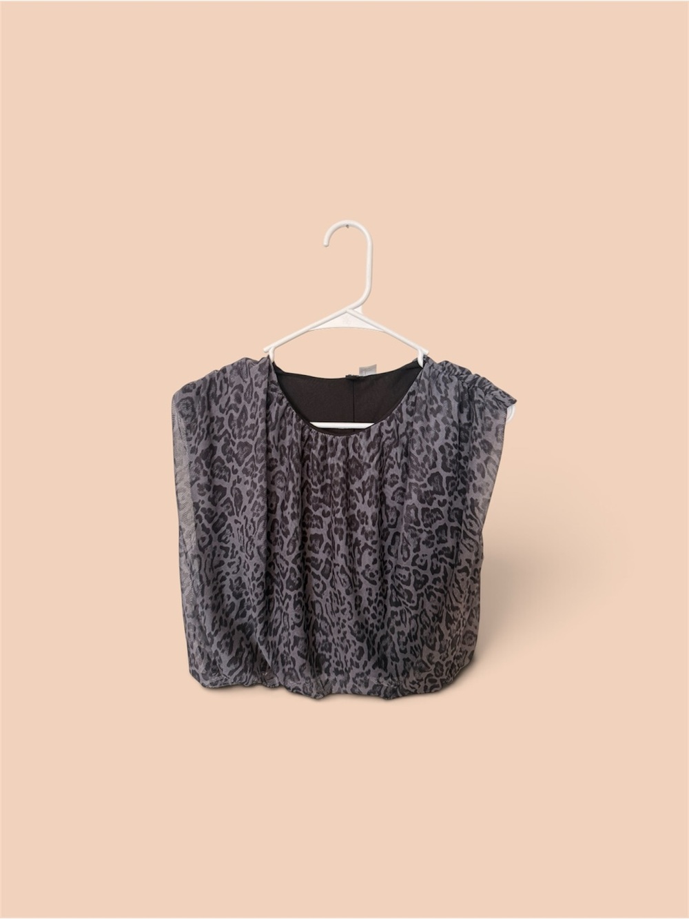 H&M Gray Leopard Print Blouse